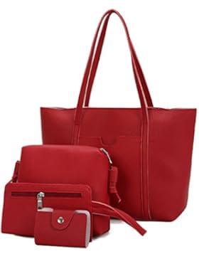 Ghlee Frauen Weiche PU Leder Damen Umhängetaschen Top-Handle Handtasche Tote Handtasche Tasche + Schulter Tasche...