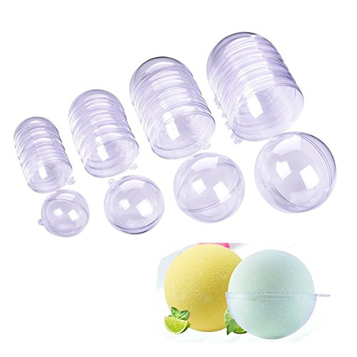 dingdangbell Plastik DIY füllbare Kugeln / Bad-Bombe-Form für Weihnachtshochzeit DIY Dekoration, Durchmesser 4cm, 5cm, 6cm, Satz von 30