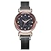 Produktbild Yallylunn Fashion Starry Sky Mosaic Diamond Quartz Mesh Belt Magnetic Buckle Ladies Watch Bleib Stabil Weich Atmungsaktiv Und Leicht Einstellbar Wird Nicht Leicht Brechen