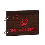Studio Shubham Brown Teak Wooden Texture Sweet Memories Photo Album with Butter Paper(26cmx16cmx4cm)