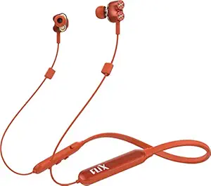 FLiX (Beetel) Blaze 210 in-Ear Dual Driver Bluetooth Neckband with Mic (Red), Standard (XNB-N106 - Red)