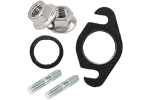 Bamyli Auspuffdichtung und Auspuff Stehbolzen für Auspuff für Roller 50ccm 2T, Auspuffdichtung Set, Einzylinder Auspuff 25mm 2 offene Löcher Achsabstand 48mm, für Yamaha Bw's, MBK Booster, Nitro