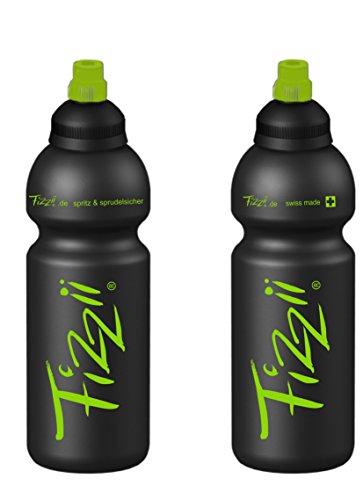 Fizzii Trinkflasche 600ml Schwarz Grün - 2