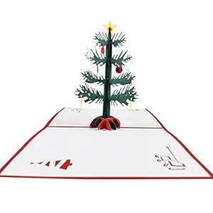 WorldCare 3D Pop Up Christmas Cards Greeting Holiday Cards with Envelope Xmas Decoration Ornament Xmas Tree Snow Pattern Cards New Year Holiday Festivals Gift(Type 5) -CS-A-260873