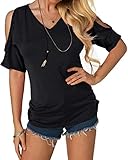 Stil: Sexy Schulterfrei Oberteil Damen verleiht dem Klassiker eine ordentliche Portion Sex-Appeal. Blusen Damen Sommer wird somit zum perfekten Outfit für den entspannten Stadtbummel mit der besten Freundin oder dem ersten Date im angesagten Cafe.