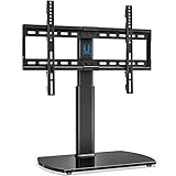 FITUEYES Meuble Télé Pied Support TV Pivotant pour Télé LED Ecran PC de 32 Pouce à 65 Pouce avec Réglable en Hauteur TT107002GB