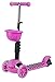 Produktbild Scooter Roller Tretroller Cityroller Kickboard Kinderroller Dreirad LEDs HLB08 (rosa)