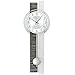 Produktbild AMS 7439 Pendel-Uhr, Wanduhr mit Quarz-Uhrwerk, Silber / Grau / Holz-Optik, mit facettiertem Mineralglas - Wohnzimmer Pendelwanduhr