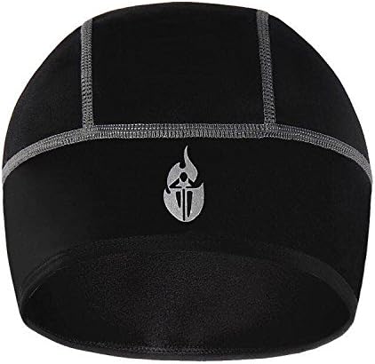 Wosawe Skull Cap , Windproof Cycling Cap Tight Helmet Liner Stretchable Fleece Running Beanie , for Cycling and Skiing , Women and Men , Color Black