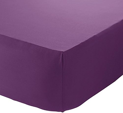 100% Cotton 16"/40CM Extra Deep  Fitted Sheet By Sasa Craze Bedding (King, Purple)