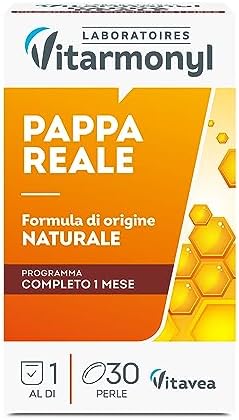Pappa Reale - Integratore Energia e Difese Immunitarie - Pappa Reale Pura per Adulti - Formula di Origine Naturale - 30 Perle Softgel - 1 Mese di Trattamento - Vitarmonyl