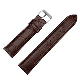 Dasongff Mode Mann Frauen Lederarmband Armband Uhrenarmband 20mm Leder Ersatz-Armbanduhr Uhren Zubehör Watch Band (Braun)