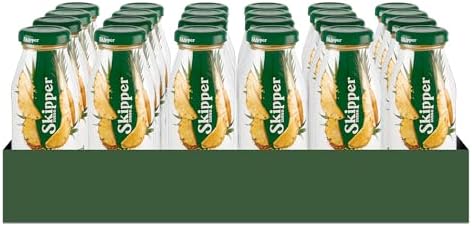Zuegg Skipper Bar Succo di Frutta Gusto Ananas Senza Zuccheri Aggiunti, Linea Bar in Bottiglietta di Vetro - Bevanda a base di Succo di Ananas, 100% Ingredienti di Origine Naturale (200ml x 24 Pezzi)
