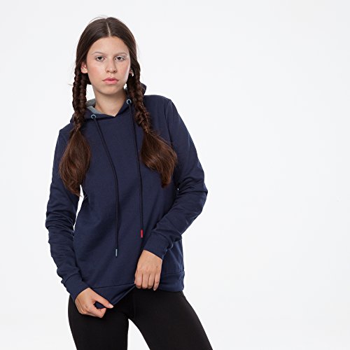 THOKKTHOKK Damen Kapuzenpullover Blau Bio Fair, Größe:S - 3