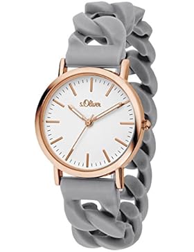 S.Oliver Damenuhr Analog Quarz mit Silikonarmband – SO-3257-PQ
