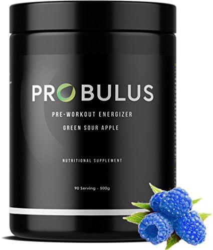 Probulus PRE-WORKOUT: strengthening before training. Reduces fatigue, improves performance, source of ENERGY, supports CONCENTRATION, fast post-workout recovery. 100% NATURAL product. (blue raspberry)