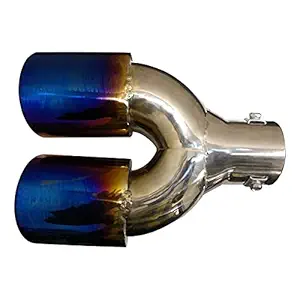 Oshotto Stainless Steel Dual Pipe SS-013 Car Exhaust Muffler Silencer Cover (Multicolor)