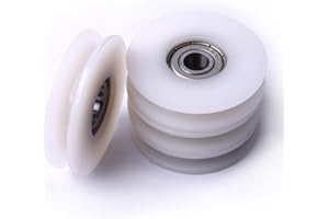 CBRIGHT Nylon Il giro Puleggia Traccia U Groove Cuscinetto a rulli, 4 pezzi, 8x46,5x10mm