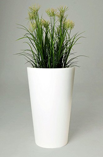 Pflanzkübel „Rondo Classico“ aus Kunststoff beleuchtet, 70 cm, Weiß - 3