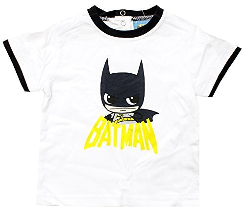 BatmanSuperman-T-Shirt-Jungen-Baby-Superheld-TOP-Bedruckt-Gren-von-6-bis-24-Monate-Schwarz-6-Months