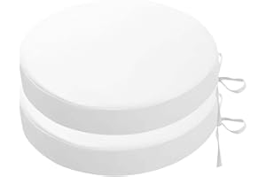 BUNQQF Lot de 2/4 Galette de Chaise Ronds d'extérieur de Jardin Imperméables avec Attaches - 50/45/40/35cm Carrés Coussins de Siège épaisseur 5cm for Patio,Jardin, Cuisines, Salle à Manger