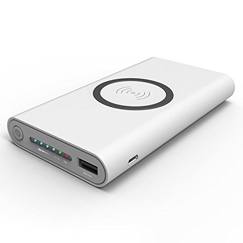 Preisvergleich Produktbild zantec Wireless-Ladegerät tragbare hohe Kapazität Qi Wireless Schnelles Laden Power Bank Ladegerät für Handy, weiß