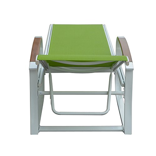 Liege Garten Gartenliege Sonnenliege Relaxliege Liegestühle Liegestuhl Grün Relax Sonnenbad Verstellbar Stahl XXL 217 x 57,5 x 33 cm - 7