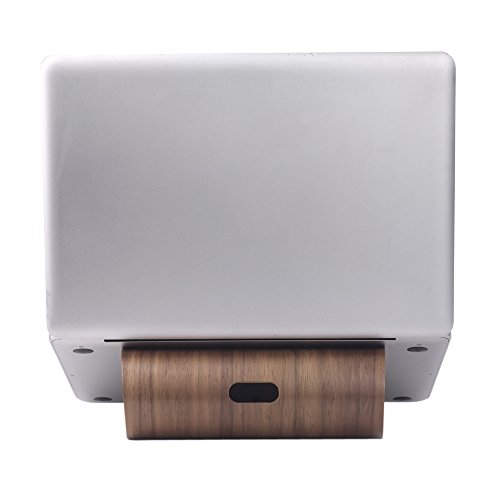 SAMDI Hölzerne Kühlung Ständer | Universal Elegante Halter Halterung Dock aus Holz für MacBook Air/Pro Retina-iPad Pro Tablet Laptop PC Notebook(Braun) - 9