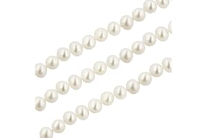 Adabele FPA-89 Süßwasser-Zuchtperlen, 8–9 mm, 2 Stränge, AAA, rund, weiß, 8 - 9 mm, für Schmuckherstellung