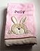 Personalised Deluxe Teddy/ Rabbit Baby Blanket. Luxurious wrap. Great Baby Gift. - Please Write Blanket Choice & Wording Required in the seller message box at checkout (Bunny on Pink Blanket)