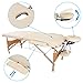 Produktbild wolketon Vollholzgestell Massageliege mit Kopfstütze Massagetisch Höhenverstellbar Massagebett inkl. Tragetasche Massagestuhl PU Leder Beige