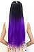 Neverland 25"Synthetic Straight Hair Extensions 3/4 Full Head Clip in Human Made Four Color Black To Purple