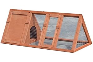 Bunny Business Pet Supplies Apex Run with Enclosure Rabbit/Guinea Run Hutch Hutches, 4ft Triangular Runs (RED)