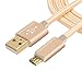 Produktbild Chongsen Micro USB Kabel Nylon, High Speed USB 2.5 A Male auf Micro B Synchronisations und Ladekabel für Android, Samsung, Sony, Huawei, HTC, Nexus, Xiaomi und mehr(1m,2m,3m) (1m, Champagne Gold)