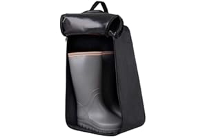 CampTeck U7314 Sac Botte de Pluie Caoutchouc en Polyester, Résistant a l'eau, Isole la Saleté, Portable, Rangement Ordonné - Noir