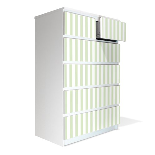 Furniture Decal for IKEA Malm Dresser 80c123cm with Design: Lime Green Stripes 1. mit Motiv
