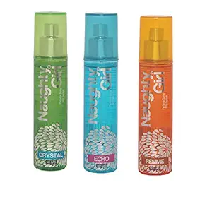 Naughty Girl CRYSTAL, ECHO & FEMME Perfume Spray for Women- (Set of 3) (60ml each)