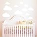 Cloud Wall Sticker Decals Kids Nursery Children Room 10 pieces10 clouds -White