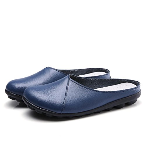 Women's Loafers OverDose Split Leather Moccasins Slip-On Flats Boat Shoes