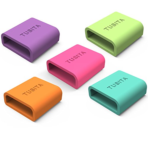 TUSITA® 9-PACK Silikon Fastener Ring für Samsung Gear Fit 2 / Garmin Vivofit 1 /Garmin Vivofit 2 Loop Keeper Locking Schließe - 2