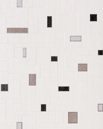 Küchentapete Stein Tapete EDEM 584-20 Vinyl Tapete Fliesen Kacheln Mosaik Optik Bad Flur hochwaschbar weiß grau schwarz