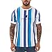 Price comparison product image HotsellMens Casual O-Neck Short Sleeve T-Shirts/Long Sleeve Polo Shirts Tee T-Shirt Top Plain Mix Colours Stripe Shirt Blue