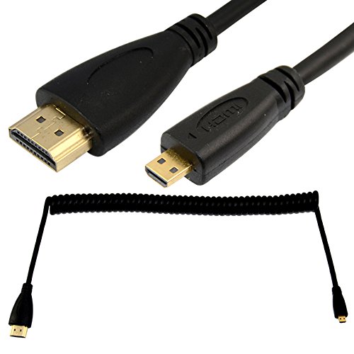 Micro HDMI Stecker Auf HDMI Stecker Spiralkabel HEC Vergoldet Verlaenerungskabel