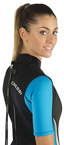 Cressi Damen Med X – Neoprenanzug Shorty Premium Neopren 3 mm – Farbe Schwarz/Weiß/Blau - 5