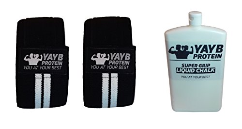 YAYB - Rodilleras de levantamiento de pesas extra resistentes de grado de competencia para levantamiento de pesas, deportes de fuerza, crossfit y fuerza (se vende como par)