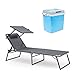 Produktbild 2 teiliges Sommer Relax Set XL, Verstellbare Sonnenliege, Klappbar, Gartenliege, Elektro-Kühlbox 25 L, 12 V Isolierbox