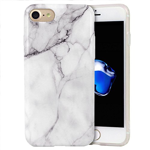 Funda iPhone 8 iPhone 7  ZUSLAB Bonita M  rmol Efecto Dibujo Silicona Suave Antigolpes Tapa Trasera Case Cover Cascara Protectora  M  rmol Blanco 