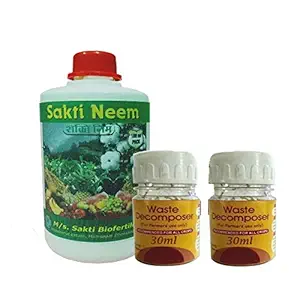 Nature Friend Organic Waste Decomposer Made by Using NCOF Technology with 100 ml Organic Cold Press Neem Seed Oil of 1500 PPM Combo Pack of 2 Bottles (30 ml each, Min Azadirachtin)