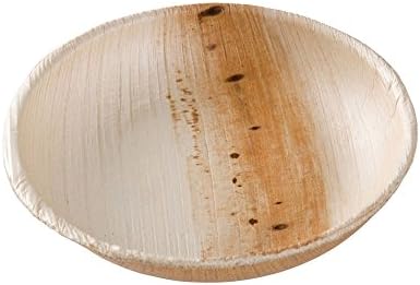 300x Palmleaf mini bowl | 80ml, Ø10cm, round | 100% biodegradable, compostable | individual, decorative grain | stabil &amp; robust | for dips, buffet &amp; fingerfood