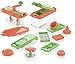 Produktbild Genius Nicer Dicer Fusion Julietti inkl Nicer Twist | 23 Teile | Neon-Grün-Orange | Alles-Schneider | Reiben | Julienne + Spiralen | Hobeln | Würfeln | Mixen | Schneid-Gerät | Bekannt aus TV | NEU